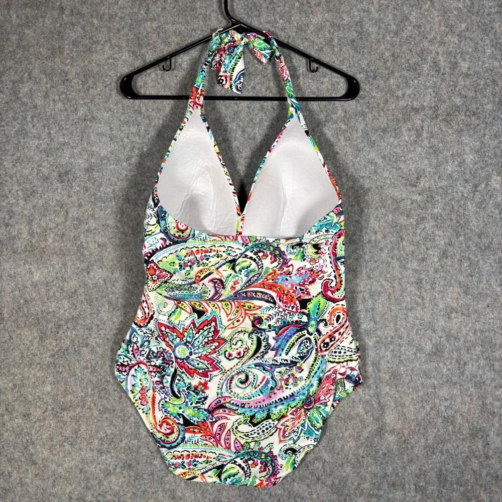 Lauren Ralph‎ Lauren One Piece Swimsuit Womens 12 Multicolor Paisley Halter